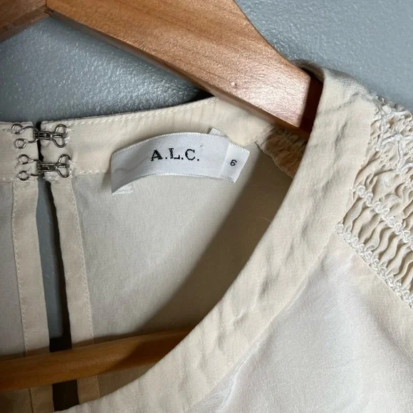 A.L.C. Sidra Silk Bell Sleeve Blouse - Ivory - Picture 7 of 12